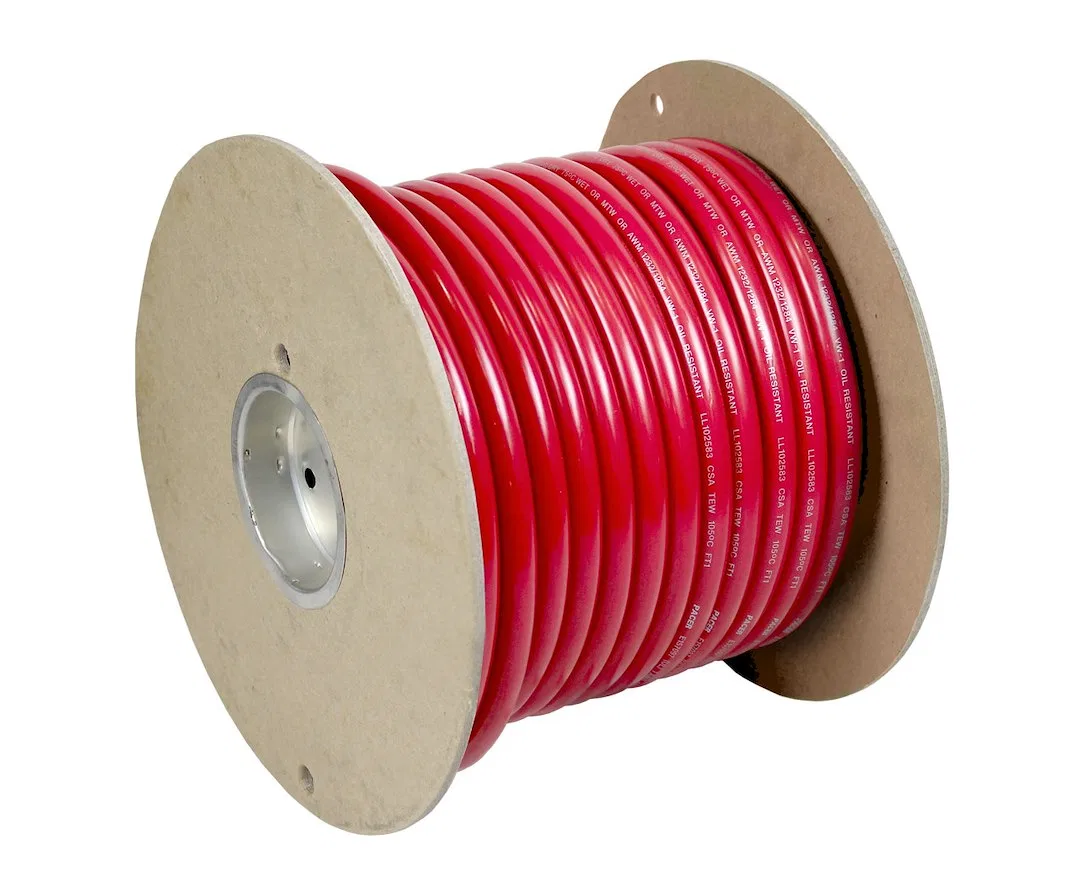 WUL10RD-100 – PACER Primary Wire, Stranded Conductor 10 Gauge 600 Volts Red 100 Foot Roll Tinned Copper Conductor/ PV...